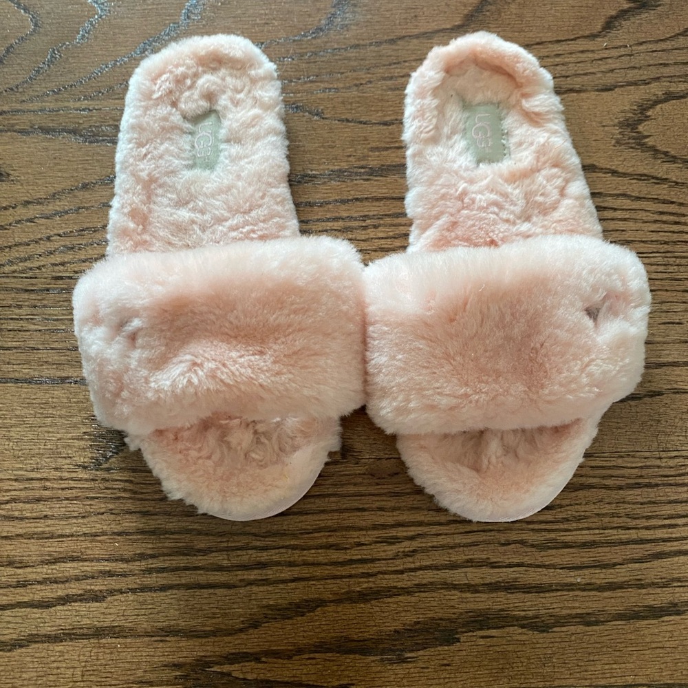 UGG Pink Fluffy Slippers